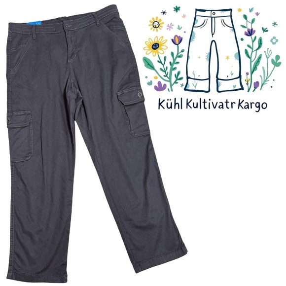 KÜHL Kultivatr Kargo Crop Pants in Pavement Gray Women’s Size 12 - Picture 1 of 11